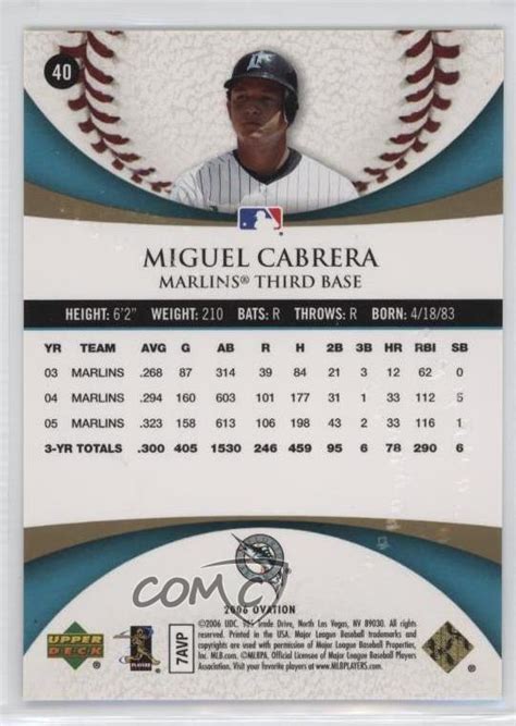 Upper Deck Ovation Gold Miguel Cabrera For Sale Online