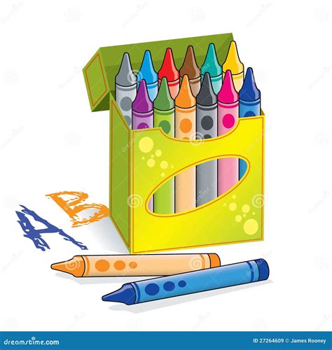 Box of crayons stock illustration. Illustration of background - 27264609