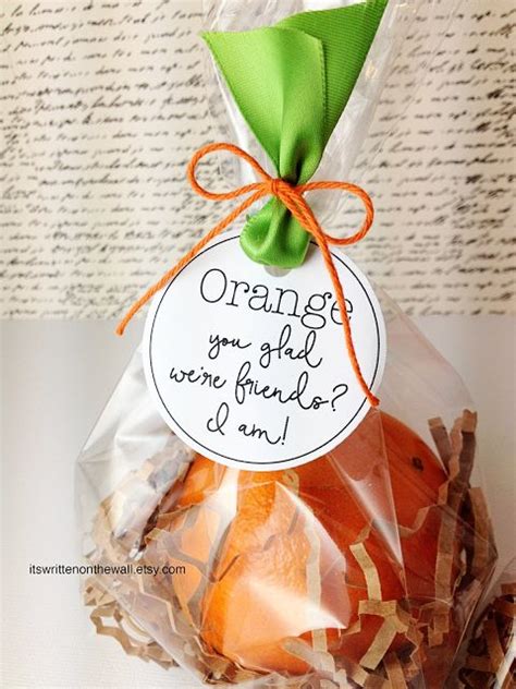 Orange You Glad Were Friends Treat And Birthday Party Favor Tags