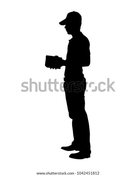 Delivery Man Silhouette Vector Stock Vector Royalty Free