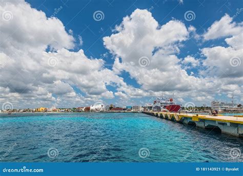 View Of Harbor And Cruise Port Of Cozumel Mexico Editorial Photo