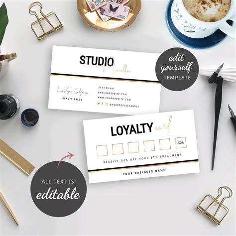 Diy Loyalty Card Editable Loyalty Cards Template Printable Etsy