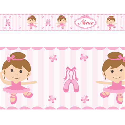 Faixa Decorativa Adesivo De Parede Border Infantil Bailarina