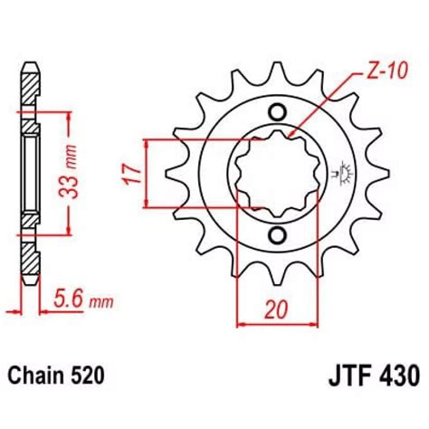 Pignon Jt Sprockets Dents Acier Pas Type Pignon