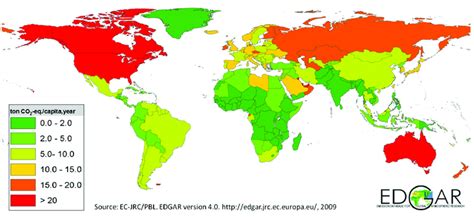 Global Greenhouse Gas Emissions Per Capita 2005