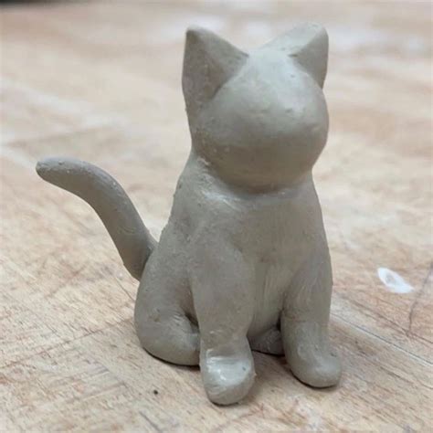 Cute Ceramic Cat Sculpture Clay Diy Projects