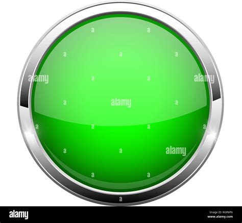 Green Glass Button Shiny Round 3d Web Icon Stock Vector Image Art