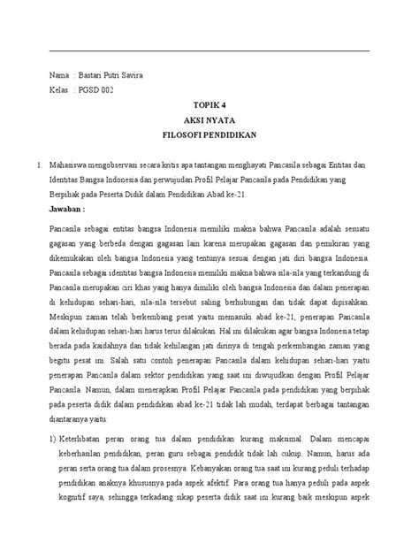 Aksi Nyata Topik 4 Filosofi Pdf