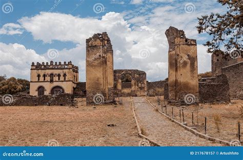 Fasil Ghebbi Royal Castle In Gondar Ethiopia Stock Image Image Of