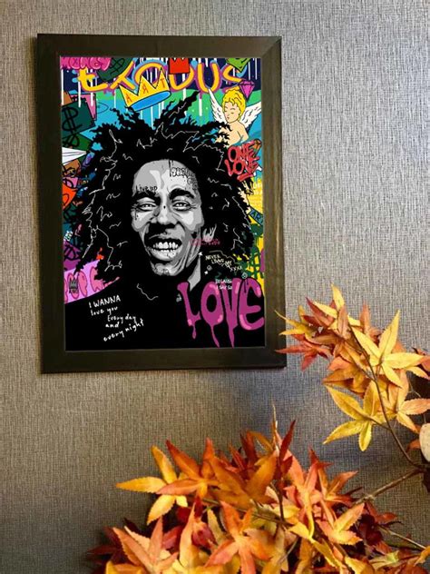 Poster Bob Marley Street Art Quadro Moldura X Cm Elo