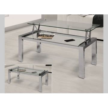 MESA DE CENTRO ELEVABLE CROMO CRISTAL LG 15051