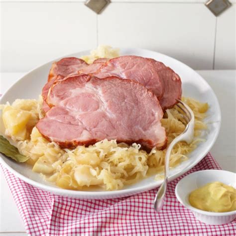 Kasseler Auf Cidre Sauerkraut Rezept Essen Und Trinken