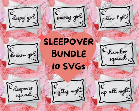 Girls Sleepover Svg Girls Slumber Party Svg Bundle Sleepover SVG