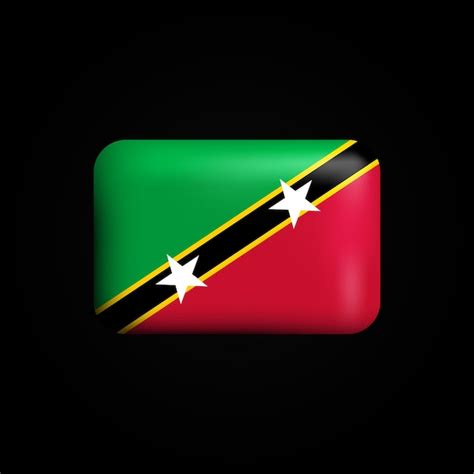 Premium Vector Saint Kitts And Nevis Flag 3D Icon National Flag Of