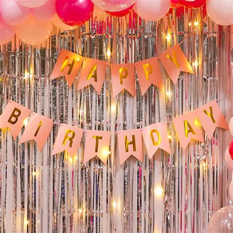 Whimsical Pink And Silver Birthday Decor Bangalore