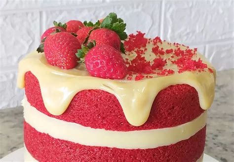 Bolo Red Velvet Morangos Muito F Cil De Fazer E Perfeito Para Um Caf