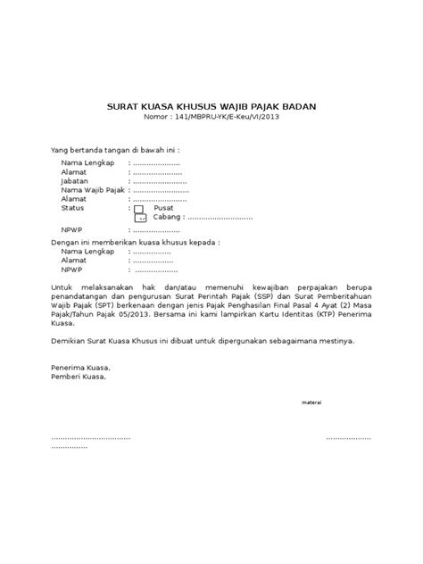 Contoh Wajib Pajak Badan Homecare24