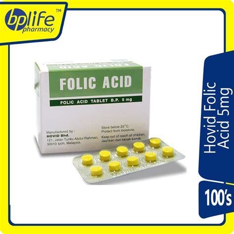 Hovid Folic Acid 5mg 100 Tablets Lazada