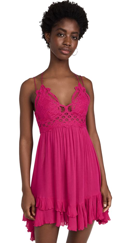 Free People Adella Fuchsia Crochet Lace Mini Dress Modesens