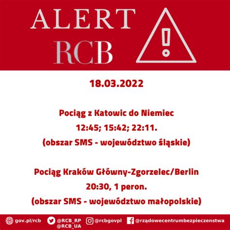 Rządowe Centrum Bezpieczeństwa on Twitter Alert RCB dla użytkowników