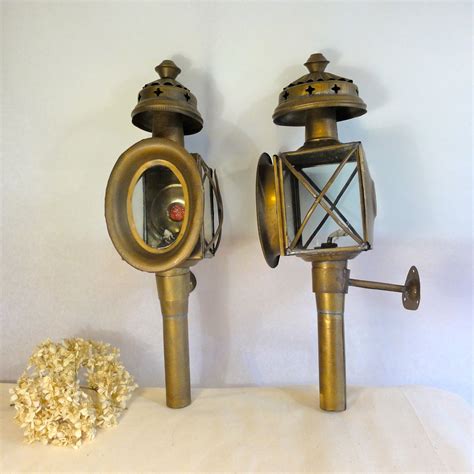 Antique Brass Carriage Lights Coach Lanterns Cab By Oldamsterdam