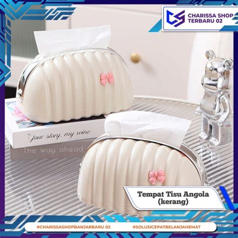 Jual Tempat Tisu Angola Kerang Kotak Tisu Pouch Box Tempat Tissue