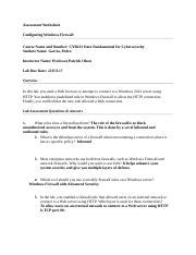 CYB213 Week 2 Lab 5 Docx Assessment Worksheet Configuring Windows