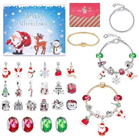 Christmas Advent Calendar Bracelets For Girls 24 Days Xmas Countdown