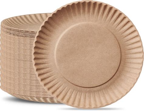 Amazon Ecoquality Disposable Kraft Inch Paper Plates Uncoated