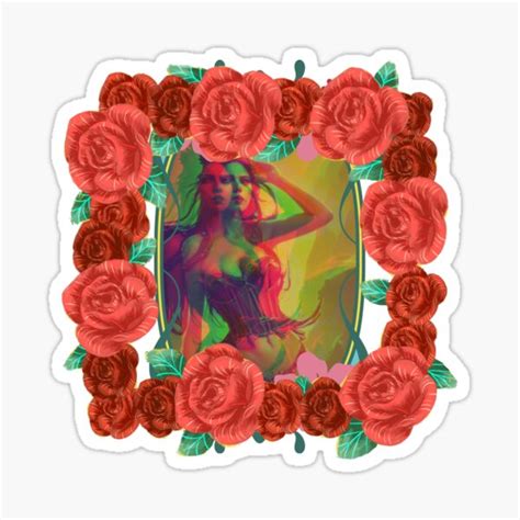 Portrait Of Beautiful Women Roses Theme Sticker For Sale By Vikingtshirts Redbubble