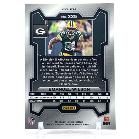 Emanuel Wilson Panini Prizm Orange Disco Rookie Rc Green Bay