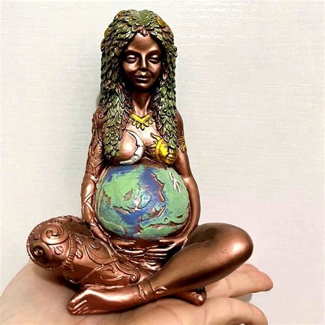 Millennial Gaia Statue Nature Mother Earth Pregnant Gaia Goddess Art