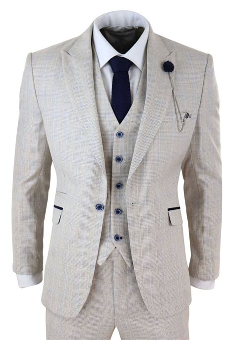 Mens Cream 3 Piece Wedding Suit Cavani Caridi Buy Online Happy