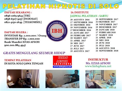 PELATIHAN DAN SERTIFIKASI HIPNOTIS HIPNOTERAPI INDONESIA 0821 4150 2649