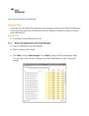 Lab A Task Manager Pdf Lab Task Manager In Windows Introduction