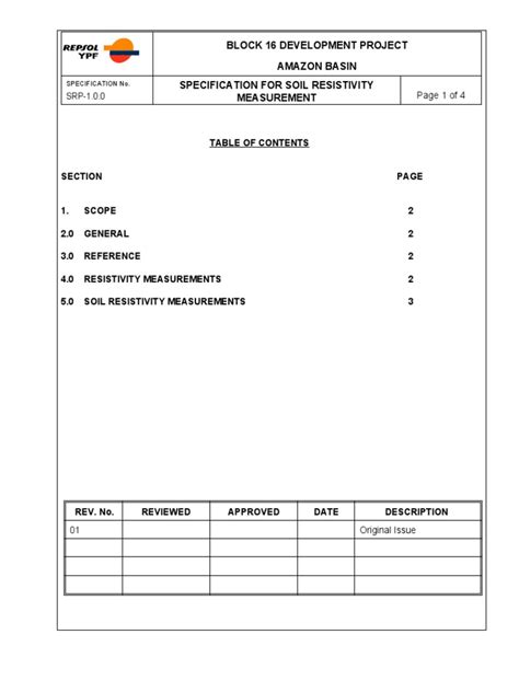 Srp 100 Specification For Soil Resistivity Measurement Pdf