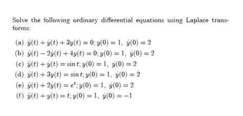 Solved Solve The Following Ordinary Differential Equations Chegg