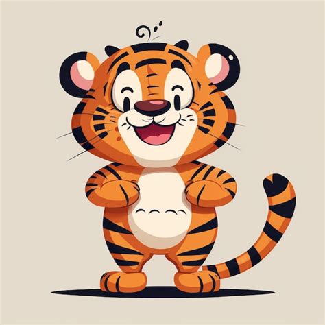 Illustration Vectorielle De Dessin Anim Mignon Tigre Photo Premium