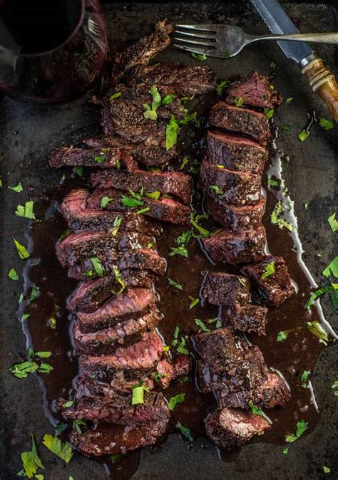 Grilled Hanger Steak With Red Wine Reduction Sauce Vindulge