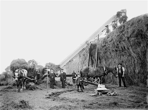 Farmers in Hellidon, Northamptonshire, pose for a picture as they work ...