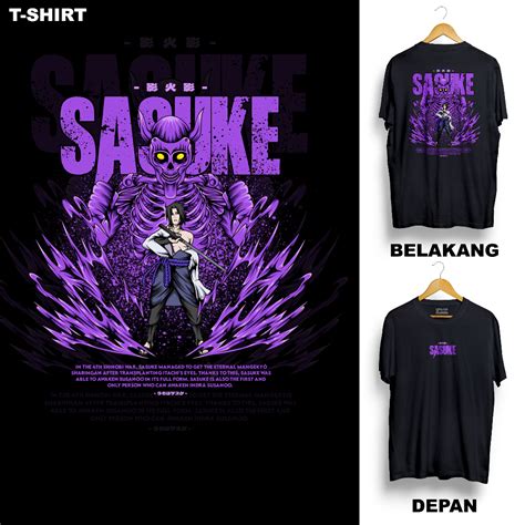 Jual Sasuke Kaos Dewasa Motif Anime Naruto Boruto Karakter Sasuke