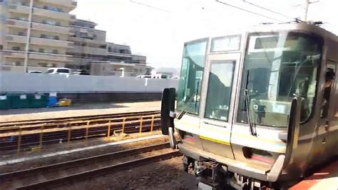 Jr西日本山科駅で223系2500番台r52編成＋223系6000番台r203編成普通京都行き発車シーン2023年3月28日火曜日携帯電話