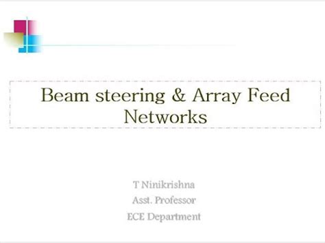 RADAR Engineering 15EC833 Module 5 Topic 5 Beam Steering Feed