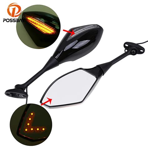 Possbay Motorcycle Led Rear View Mirrors For Honda Cbr Rr