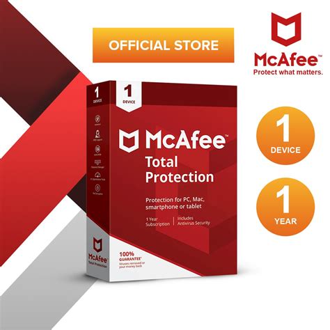 McAfee Total Protection Antivirus Software 1 Device 1 Year Physical