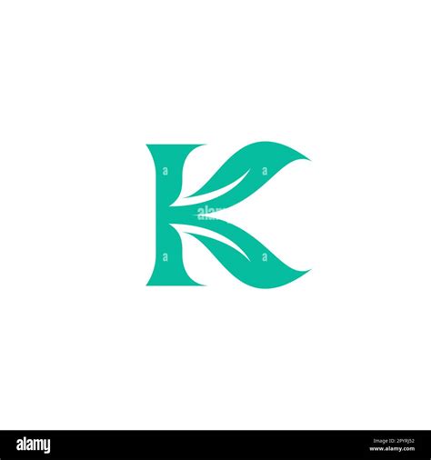 K Leaf Logo Design Letter K Nature Vector Illustration Stock Vector