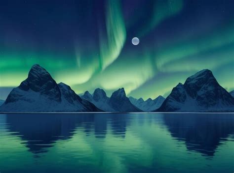 Premium AI Image | Spectacular Aurora Borealis Over the Lofoten Islands Norway