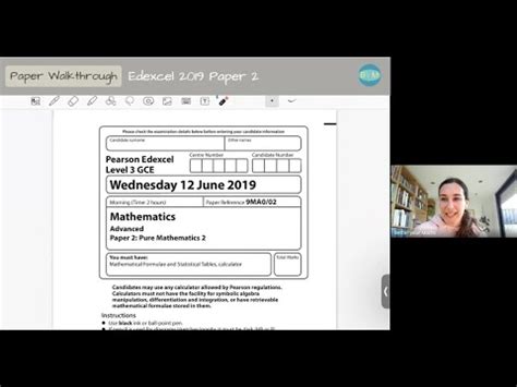 A Level Maths Paper Walkthrough Edexcel Pure Paper Youtube