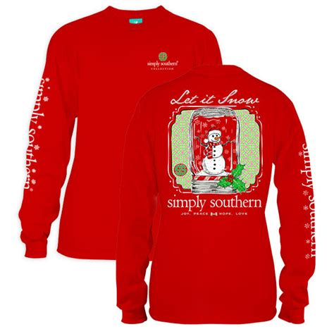 Sale Youth Simply Southern Preppy Let It Snow Holiday Long Sleeve T Sh