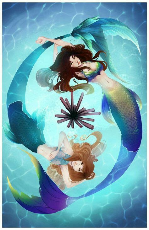 Yin Yang Mermaids See The Pattern They Swim Mermaid Artwork Anime